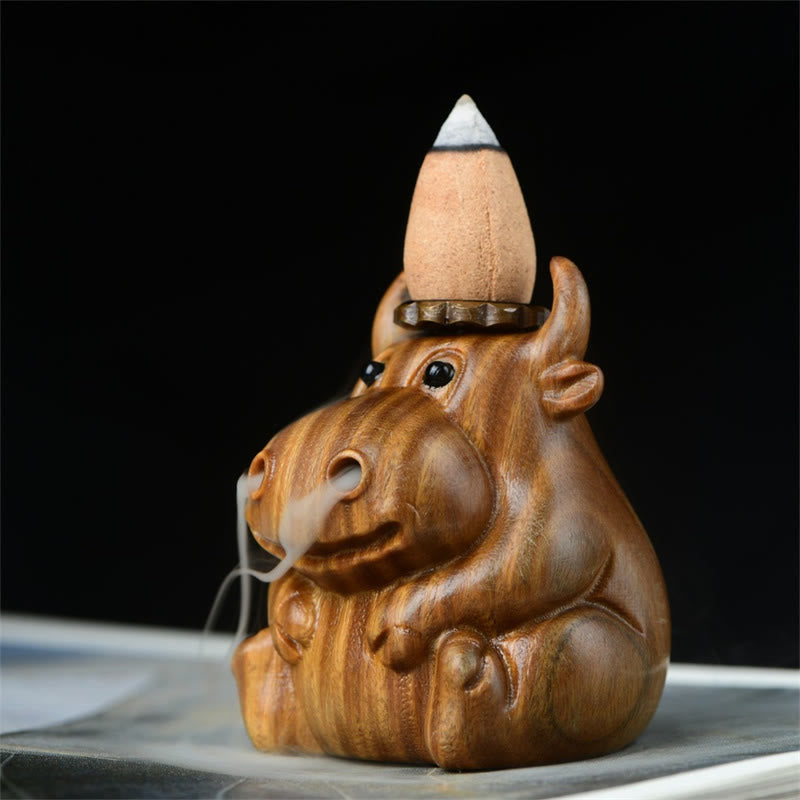 Green Sandalwood Cute Calf Pattern Meditation Backflow Incense Burner Decoration
