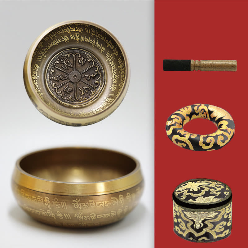 Tibetan Meditation Sound Bowl Handcrafted for and Mindfulness Singing Bowl Set