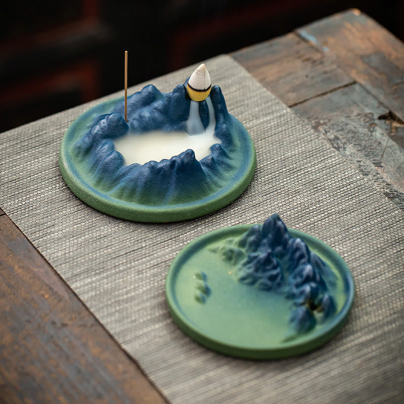 Creative Mountain River Ceramic Backflow Incense Burner
