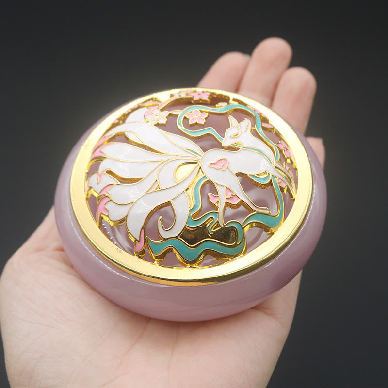 Nine Tailed Fox Liuli Crystal Meditation Incense Burner