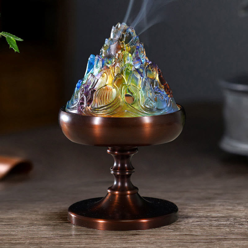 Liuli Crystal Mountain Meditation Incense Burner