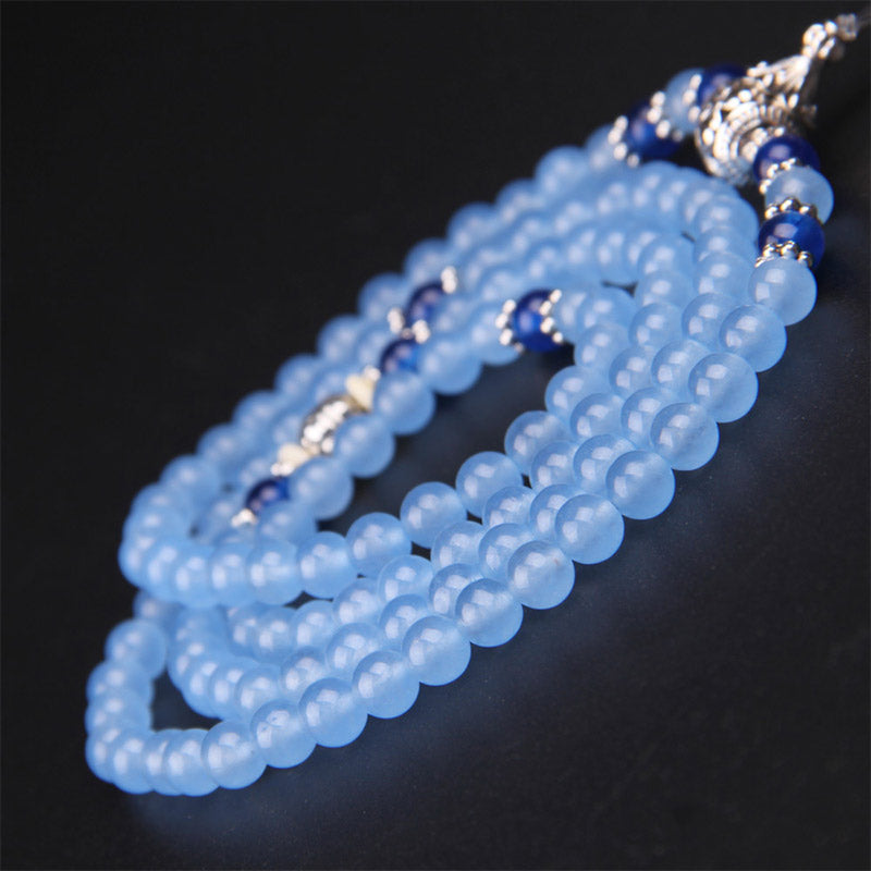 108 Beads Blue Crystal Bracelet Mala