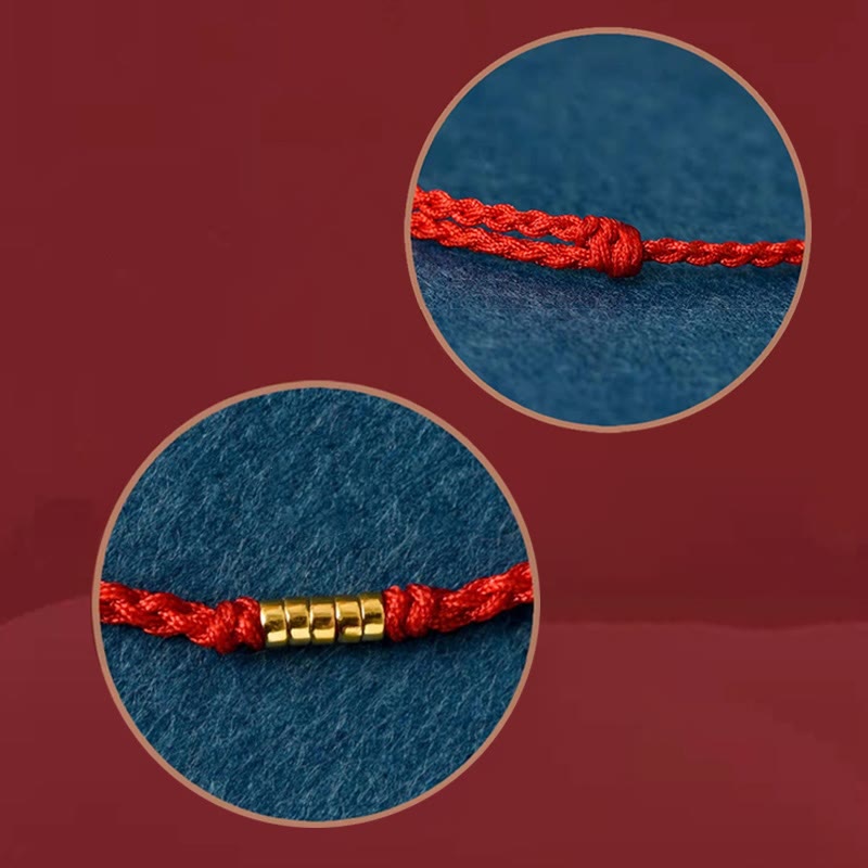 "Blessings for Clear Connections" 925 Sterling Silver Lucky Golden Bead String Bracelet Anklet Includes Gift Message Card