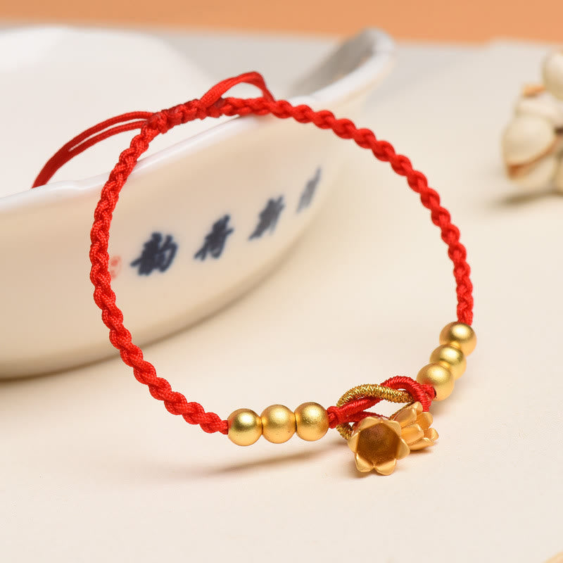 Handcrafted Lily Of The Valley Flower Charm Design Luck Protection Braided Bracelet