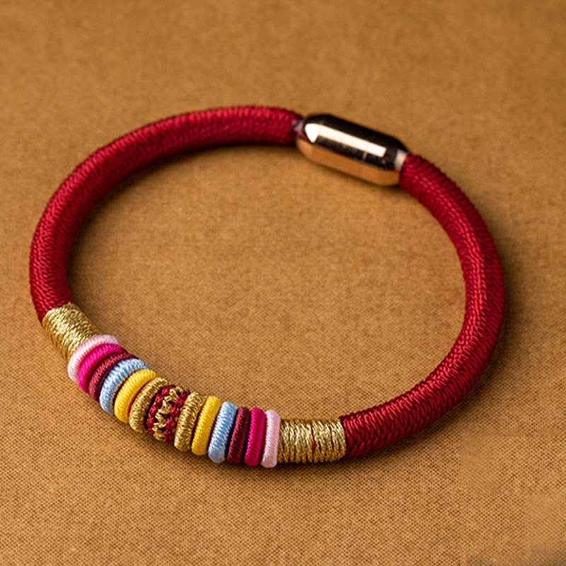Tibetan Handmade King Kong Knot Protection Magnetic Buckle Braided Bracelet