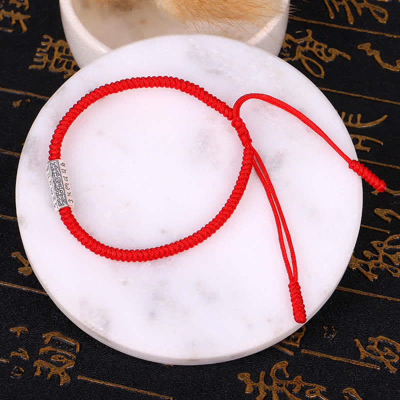 Om Mani Padme Hum Luck Protection Red String Bracelet