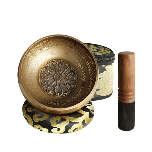 Tibetan Meditation Sound Bowl Handcrafted for and Mindfulness Singing Bowl Set