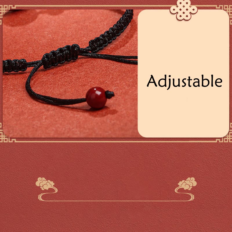 Natural Cinnabar Peace Buckle Blessing String Bracelet