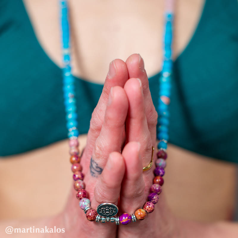 Tibetan Purple Miano Real Bead Harmony Lotus Mala