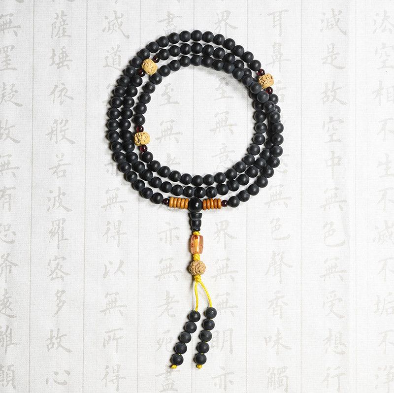 Tibetan Mala Cypress Bodhi Seed Red Agate Bracelet