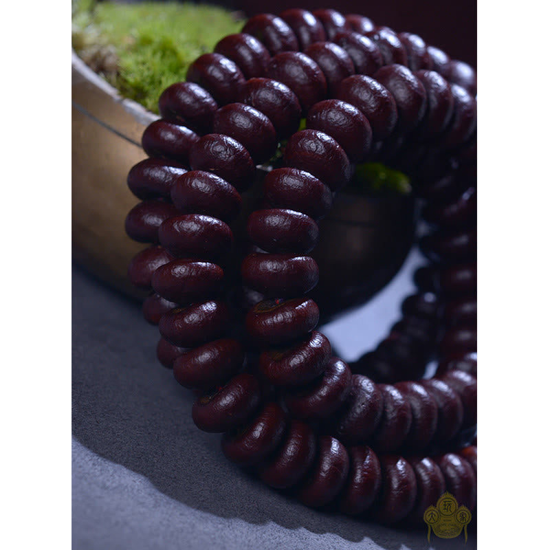Natural Tibet 108 Mala Beads Purple Bodhi Seed Wealth Bracelet