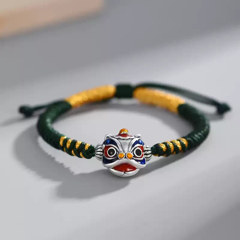 Handmade Dancing Lion Luck Braided String Bracelet