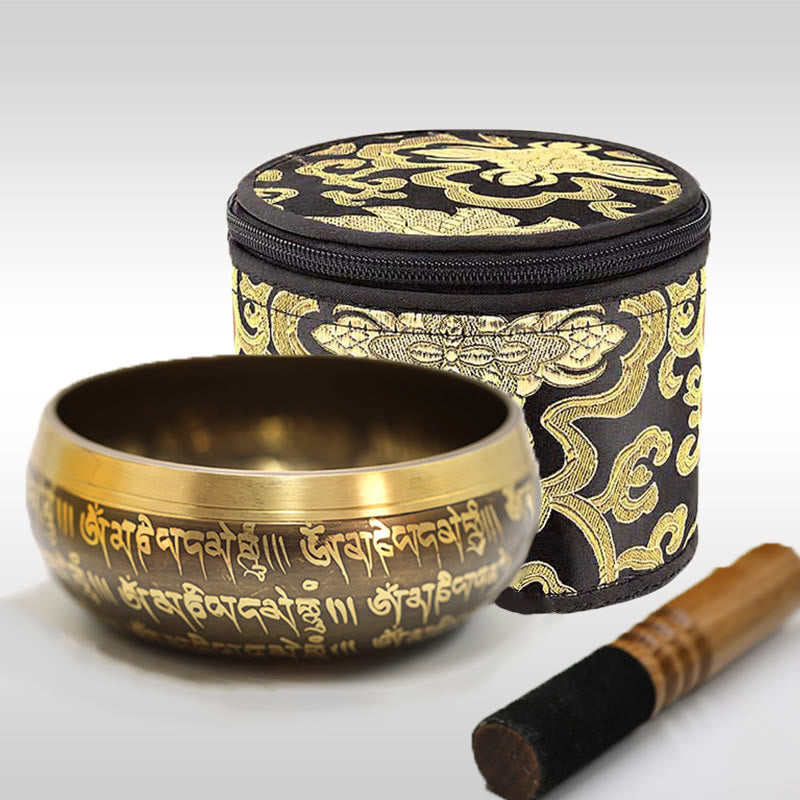 Tibetan Meditation Sound Bowl Handcrafted for and Mindfulness Singing Bowl Set