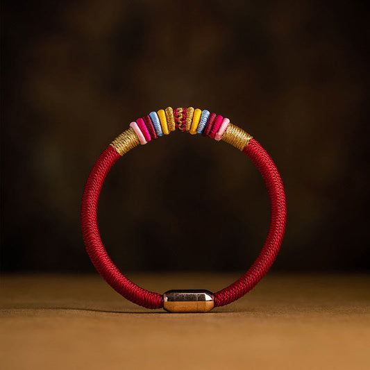 Tibetan Handmade King Kong Knot Protection Magnetic Buckle Braided Bracelet