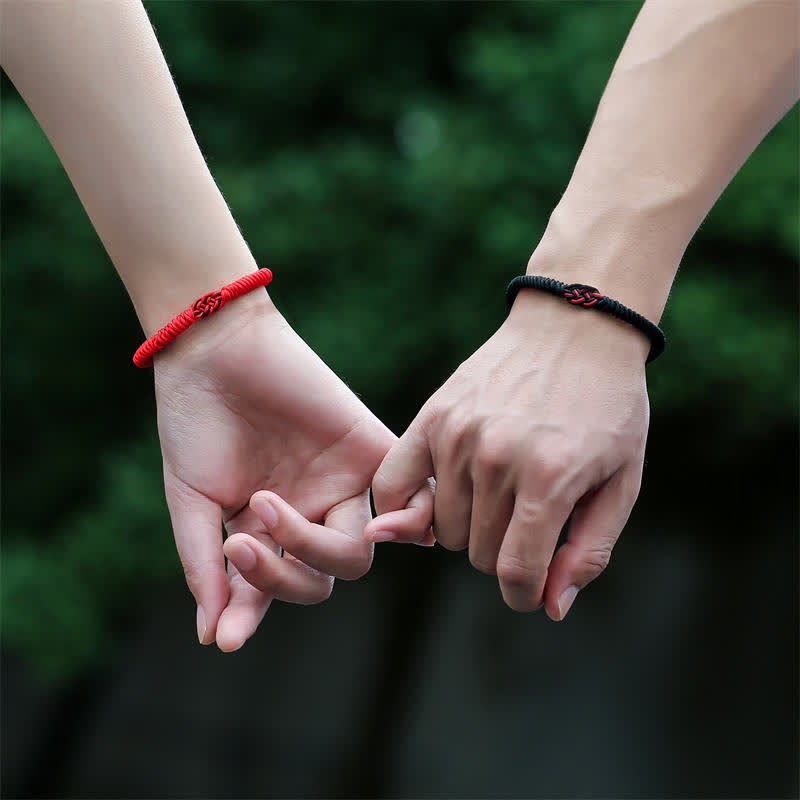 2Pcs Tibetan Luck Chinese Knot Protection String Bracelet