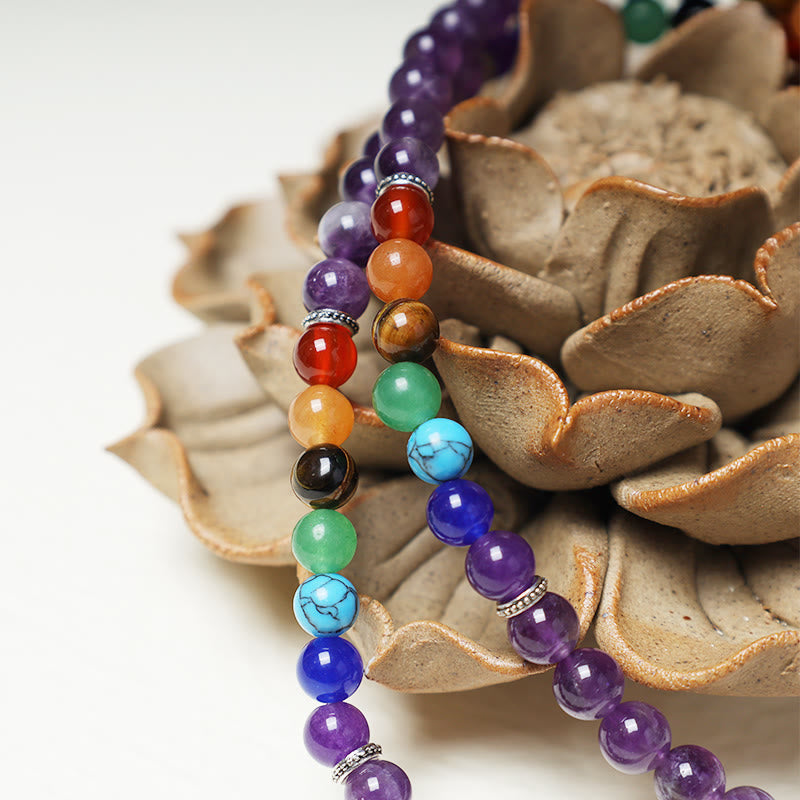 Crystal Mala Prayer Beads 108 Meditation Multilayer Bracelet Necklace
