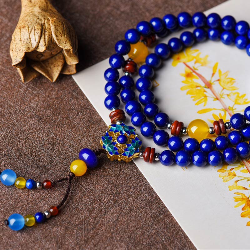 Lazurite Lapis Lazuli Yellow Agate Positive Bracelet