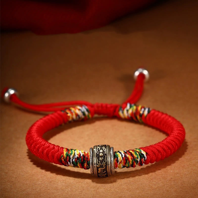 925 Sterling Silver Om Mani Padme Hum King Kong Knot Faith Bracelet