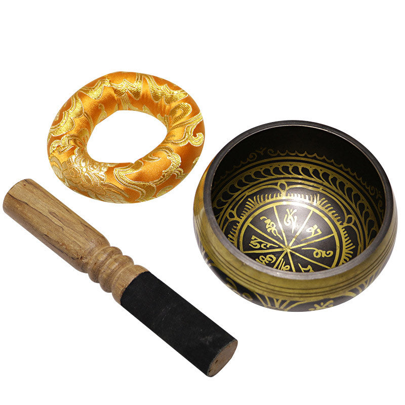 Tibetan Meditation Sound Bowl Handcrafted for and Mindfulness Support Protection Singing Bowl Set