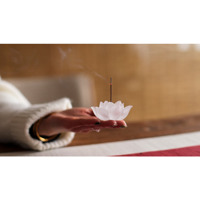 Mini Lotus Liuli Crystal Meditation Stick Incense Burner