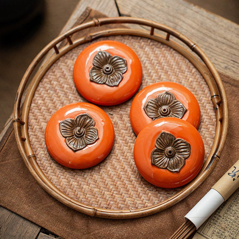 Persimmon Ceramic Meditation Incense Burner Incense Holders