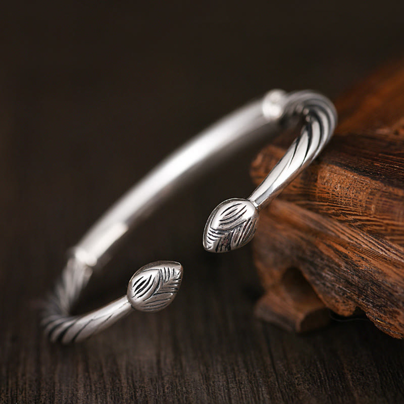 Tibetan Om Mani Padme Hum Heart Sutra Purity Cuff Bracelet