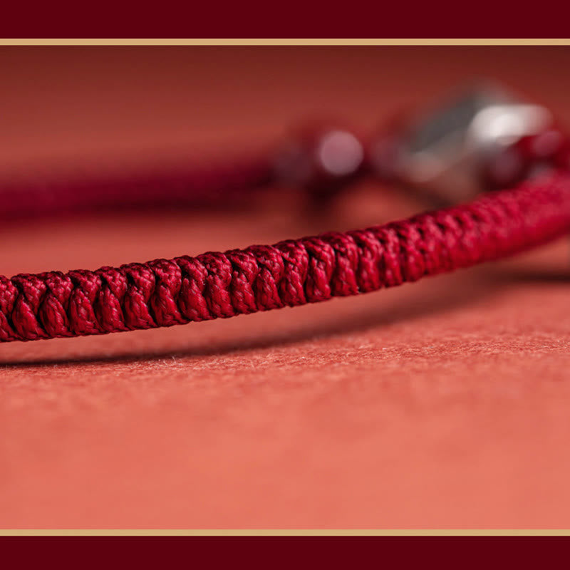 925 Sterling Silver Chinese Zodiac Cinnabar Calm Bracelet