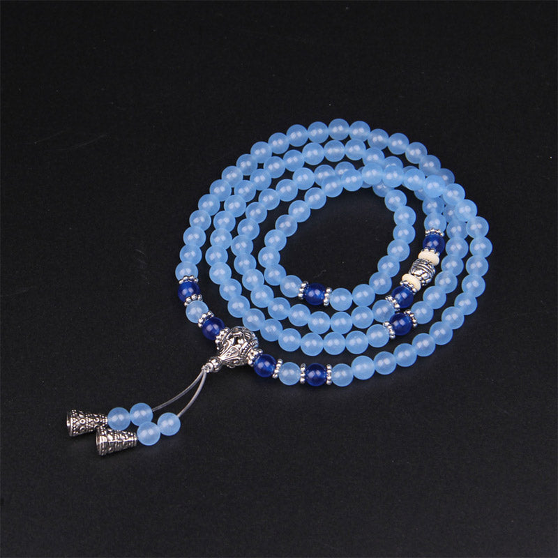 108 Beads Blue Crystal Bracelet Mala
