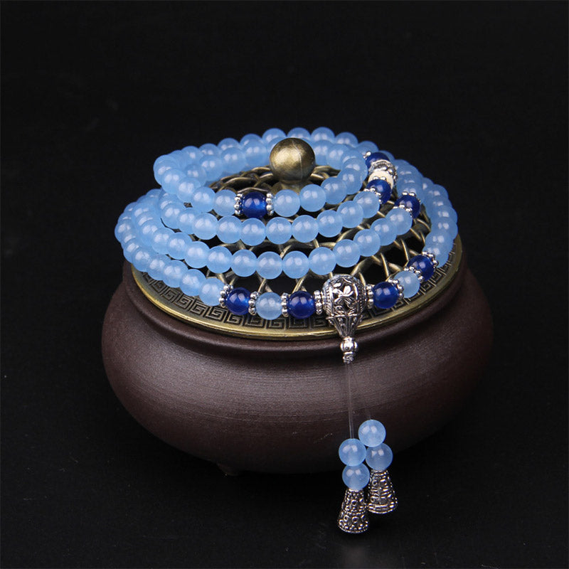 108 Beads Blue Crystal Bracelet Mala