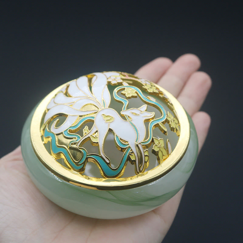 Nine Tailed Fox Liuli Crystal Meditation Incense Burner
