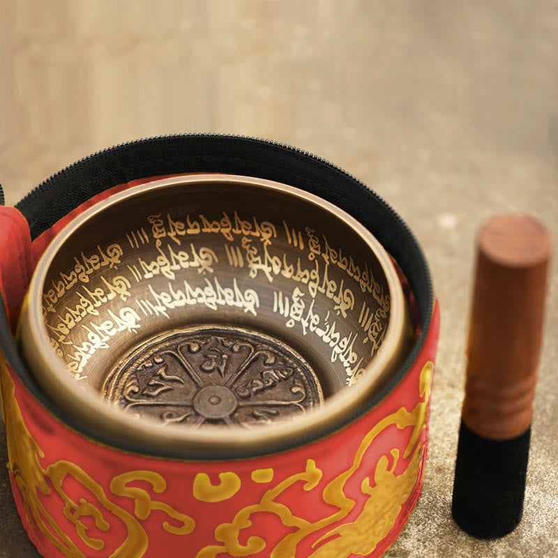 Tibetan Meditation Sound Bowl Handcrafted for and Mindfulness Singing Bowl Set
