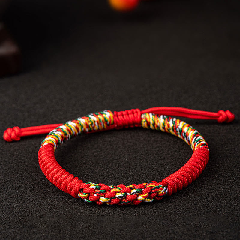 Tibetan Handmade Colorful King Kong Knot Luck Braid String Bracelet