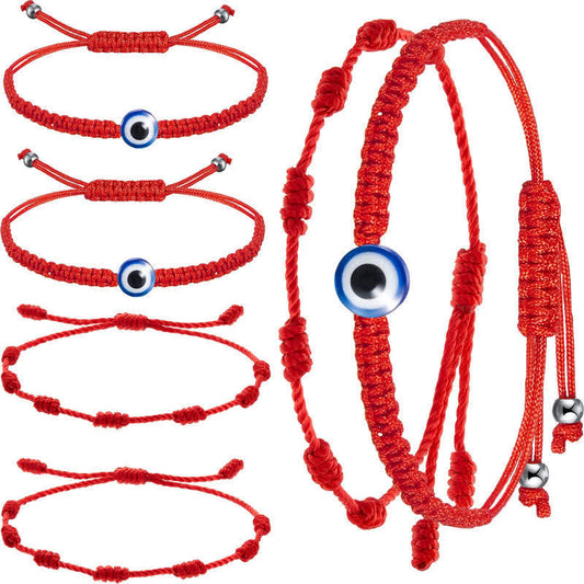 4Pcs Evil Eye Seven Knot Red String Protection Bracelet