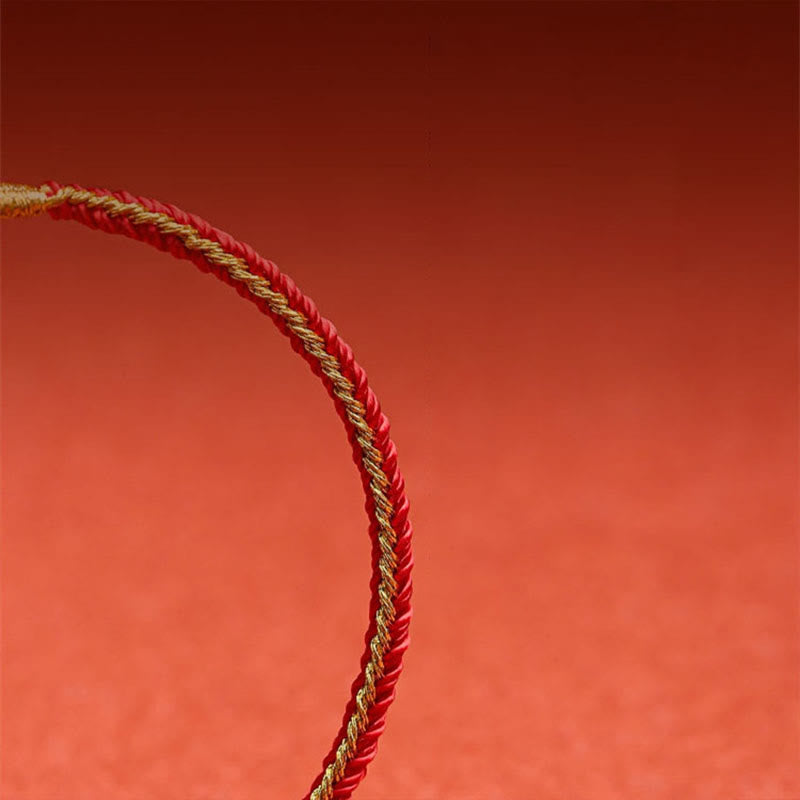 Handmade Chinese Zodiac Rabbit Rooster Rat Horse Dragon Protection Braid String Bracelet