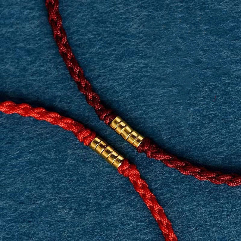 "Blessings for Clear Connections" 925 Sterling Silver Lucky Golden Bead String Bracelet Anklet Includes Gift Message Card
