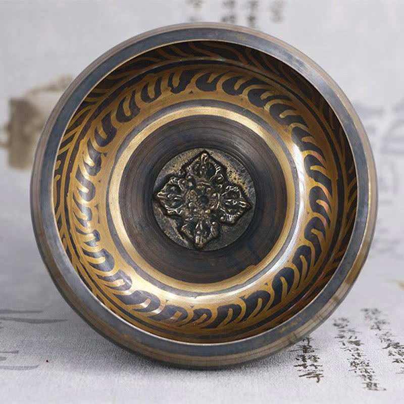 Tibetan Meditation Bowl for and Mindfulness Om Mani Padme Hum Singing Bowl
