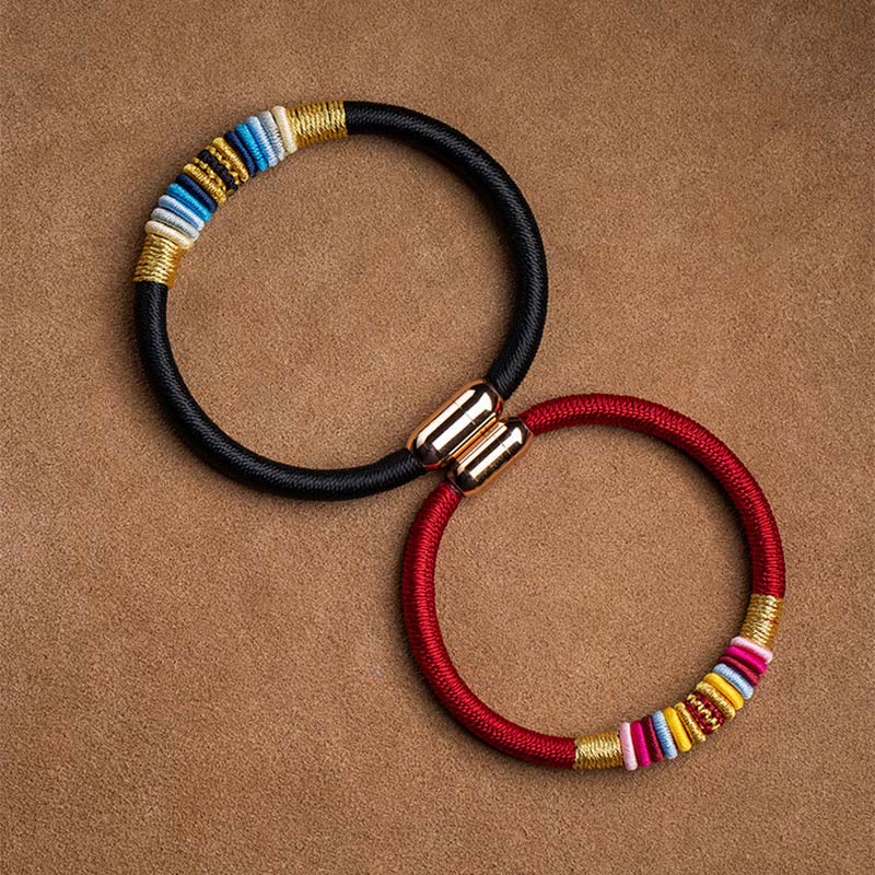 Tibetan Handmade King Kong Knot Protection Magnetic Buckle Braided Bracelet
