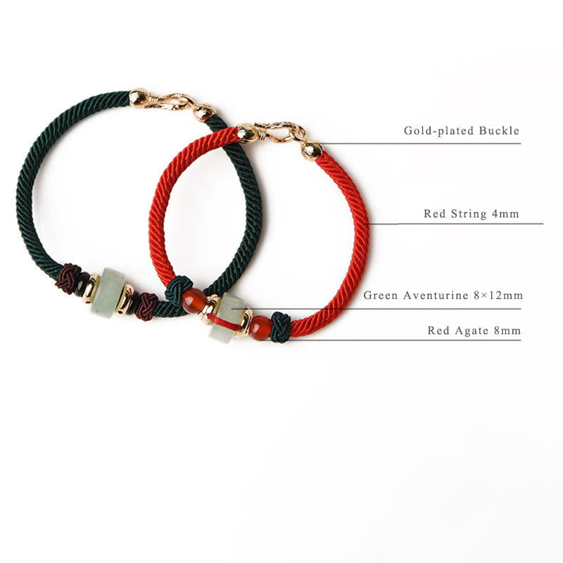 Tibetan Green Aventurine Luck Braid String Bracelet