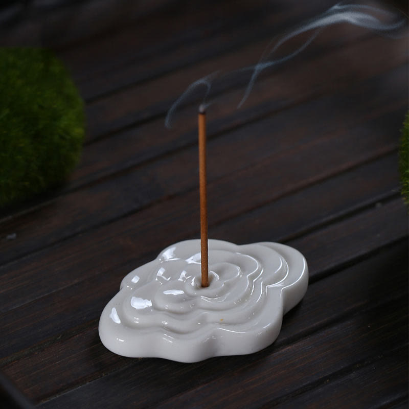 Mini Auspicious Clouds Design Stick Ceramic Small Incense Burner Decoration