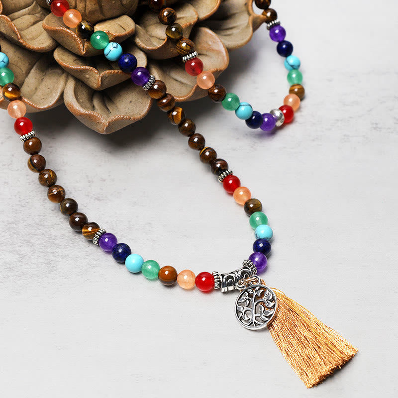 Crystal Mala Prayer Beads 108 Meditation Multilayer Bracelet Necklace