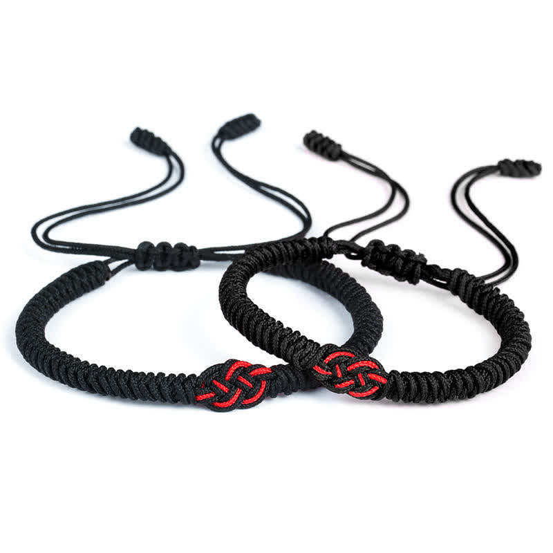 2Pcs Tibetan Luck Chinese Knot Protection String Bracelet