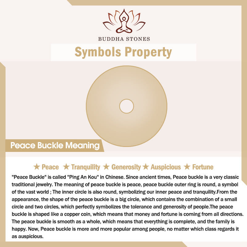 Natural Cinnabar Peace Buckle Blessing String Bracelet