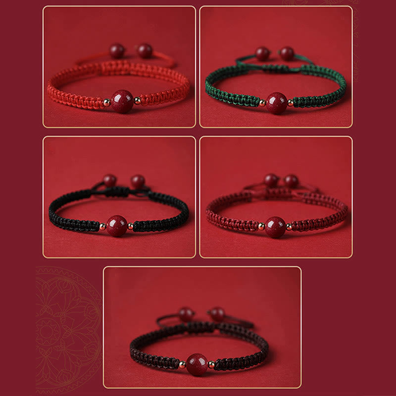 Lucky Cinnabar Bead Blessing Red String Bracelet