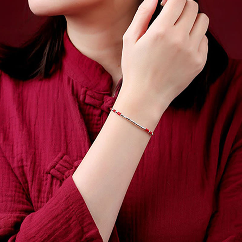 Tibet Handmade Multicolored Bamboo Protection Braided String Bracelet