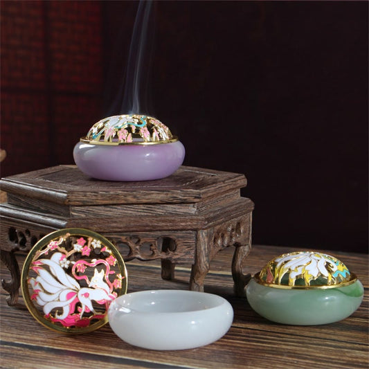 Nine Tailed Fox Liuli Crystal Meditation Incense Burner