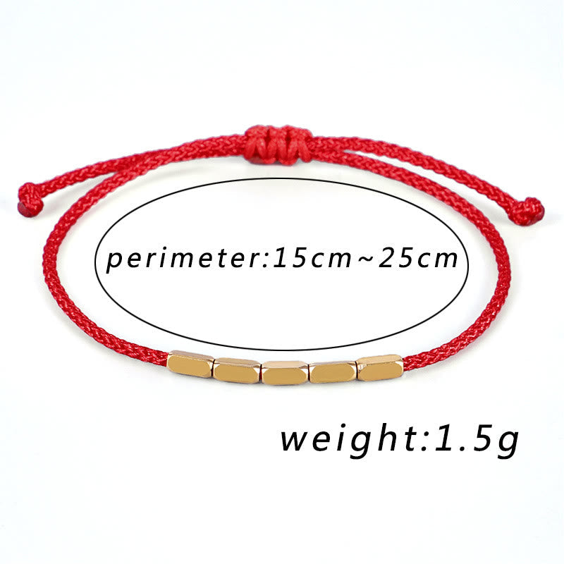 Handcrafted Copper Bead Protection Braided String Bracelet