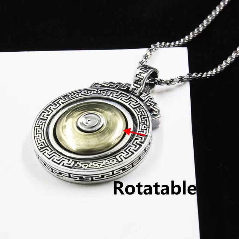 Tibetan Om Mani Padme Hum Double Dorje Vajra Rotatable Purity Peace Necklace Pendant
