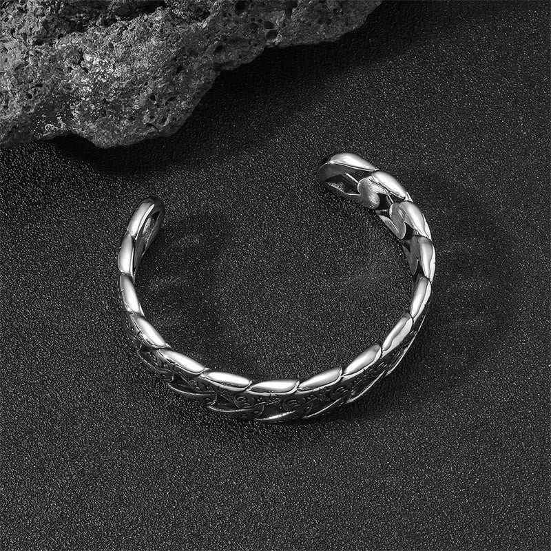 Tibetan Om Mani Padme Hum Mantra Titanium Steel Peace Cuf Bangle Bracelet