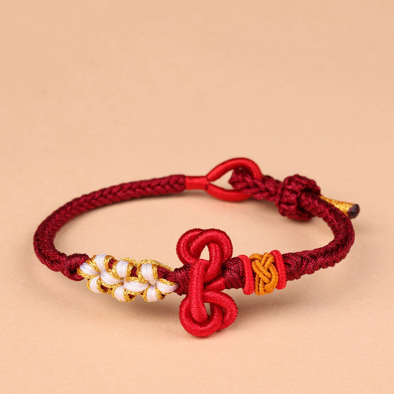 Handmade Wenchang Knot Luck Strength Braided Rope Bracelet
