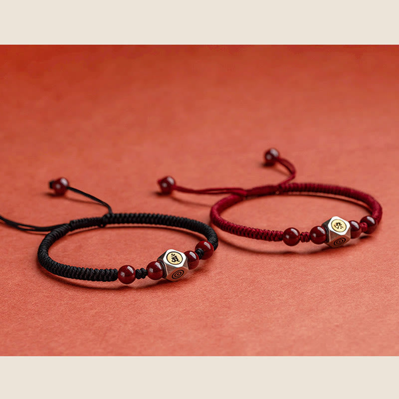 925 Sterling Silver Chinese Zodiac Cinnabar Calm Bracelet
